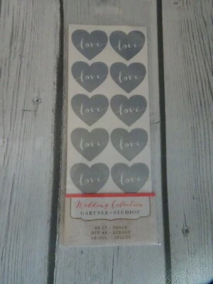 Sobre de boda 48ct Silver Heart LOVE SELLOS Gartner Studios invitaciones Foto 1 de 2