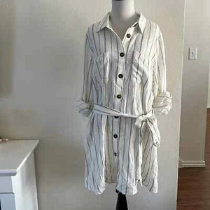 NWOT Perch by Blu Pepper Plus Striper Shirt Dress | Stripe | 1XL - Picture 1 of 5