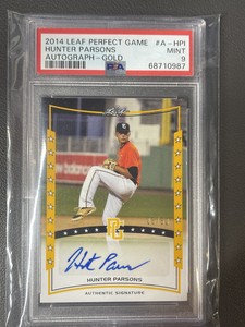 2014 Leaf Perfect Game Hunter Parsons Gold Autograph Auto Rookie RC /50 NY METS