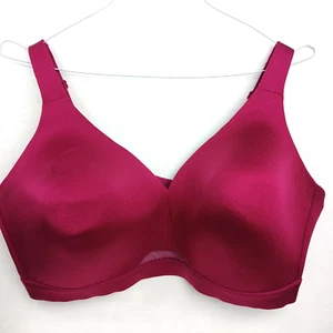 Lane Bryant Cacique Lightly Lined No-Wire Mesh Insert Pink Bra 42DDD small flaw - Picture 1 of 11