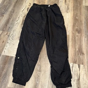 Men's VTG Nike Nylon Windbreaker Pants Black Ankle SNAPS White Tag Size XL (23) - Picture 1 of 5