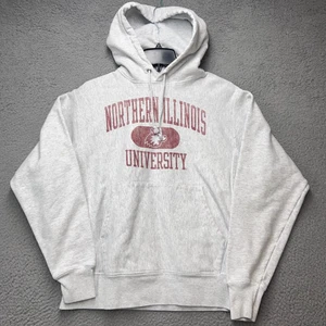 Northern Illinois Huskies Hoodie Medium Gray Champion Reverse Weave Sweatshirt - Foto 1 di 11
