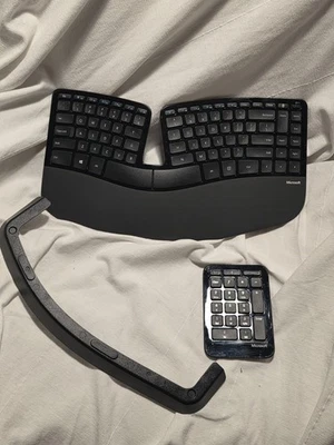 Microsoft Sculpt Ergonomic Wireless Keyboard 1559 And Detached Number Pad - Image 1 of 4
