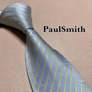 Paul Smith Silk Tie with Stripe, Dot, Check Pattern in Light Blue - Picture 1 of 7