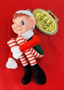Felt Christmas Elf Pixie Knee Hugger Shelf Sitter Ornament Christmas Decor - Picture 1 of 6