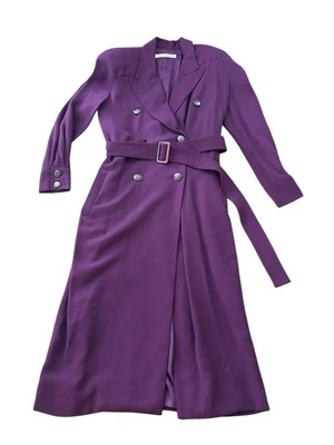 Vestido gabardina Tahari de colección talla 8 ciruela púrpura doble pecho elegante adelgazante Foto 1 de 4