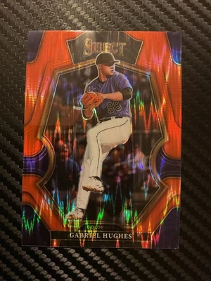 2023 Panini Select - Premier Level Gabriel Hughes #159 Orange Flash Prizm (RC) - Image 1 of 2