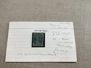 OLD AUSTRALIAN TASMANIA POSTAGE STAMP 1864-1869 Rare. - Picture 1 of 4