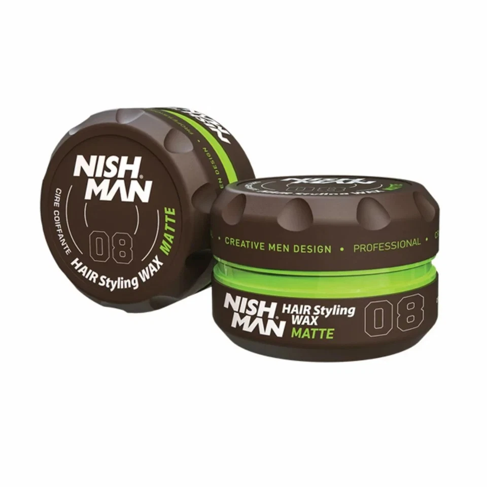 NISHMAN Haarstyling Wachs Für Männer 08 – Matte 150g – Vanille Duft