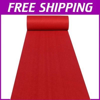 Elegant 36" x 50' Red Aisle Runner for Weddings & Events - Lightweight & Durable - Image 1 of 4
