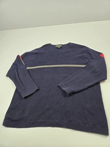 Abercrombie & Fitch Pullover Herren XL Navy V-Ausschnitt Rippstreifen 100% Baumwolle Freizeit - Bild 1 von 9