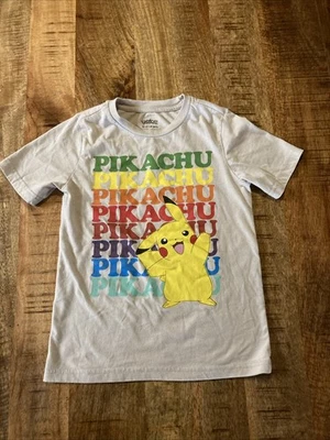 Pikachu Boy Light Gray 6/7 Small T- Shirt Pokemon Tee - Image 1 of 4