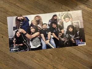 vtg KISS & ANTHRAX MAGAZINE POSTER Scott Ian Paul Stanley Gene Simmons Guitar - Picture 1 of 4