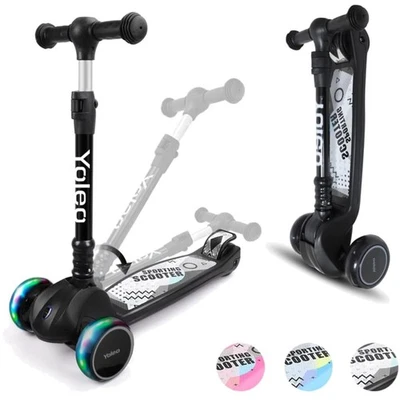 Kinderroller, Dreiradscooter, LED Räder, 3 Räder, verstellbar, faltbar, bis 50kg - Bild 1 von 2