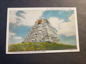 AFTON, WYOMING 1938 LINCOLN Hwy AMES MONUMENT, SHERMAN HILL, WYO Postcard to MO - Picture 1 of 2