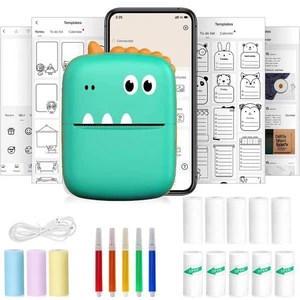 Mini Thermal Printer Portable Bluetooth Pocket Phone Printer with Paper + Labels - Picture 1 of 8