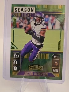 2024 Panini-Contenders ππJustin Jefferson ππ#65 Lime Green - Picture 1 of 2