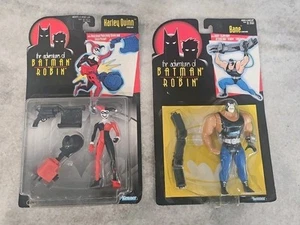 VTG Batman & Robin Adventures LOT of 2 Harley Quinn & Bane Figures Kenner- NEW - Picture 1 of 5