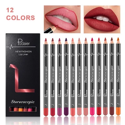 12PCS Matte Lip Liner Pencil Lip Pen Set Women Waterproof Lip Liner Kit - Image 1 of 4