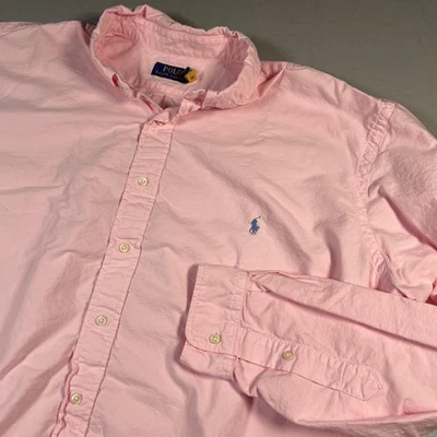 Polo Ralph Lauren Shirt Mens 2XLT Tall Pink Button Down Long Sleeve Pony Logo - Image 1 of 4