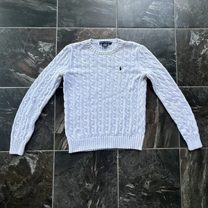 Vintage Polo Ralph Lauren White Cable Knit 100% Cotton Sweater Women’s S/M - Picture 1 of 9