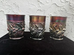 Juego de vasos NORTHWOOD amatista carnaval vidrio bellota rebabas (de 3) - Imagen 1 de 4