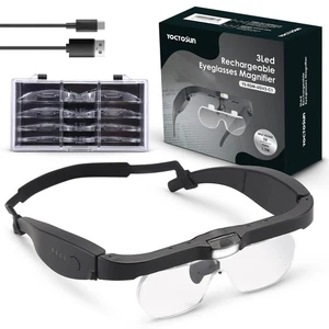 YOCTOSUN Magnifying Glasses with Light, Rechargeable Head Magnifier Glasses w... - Bild 1 von 7