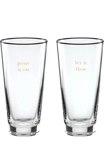 Juego de 2 vasos de cerveza Kate Spade New York Cheers To Us nuevo en caja - Imagen 1 de 5