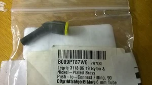 Legris 3118 06 19 Nylon & Messing vernickelt Steckverschraubung, 90 Grad - Bild 1 von 3