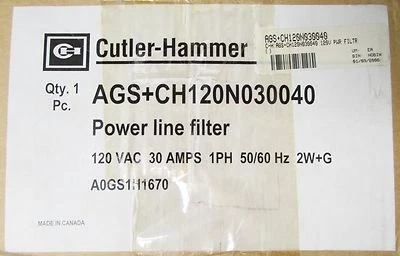 EATON CUTLER HAMMER AGS+CH120N030040 Surge Protector Line Filter A0GS1H1670 - Image 1 of 2