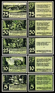 Benneckenstein Notgeld / 1921 / Complete Set, Five Notes - UNC - Bild 1 von 1