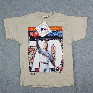 Vintage 90s Mark McGwire Cardinals Baseball Boy's Size Large MLB Sports T Shirt - Picture 1 of 7