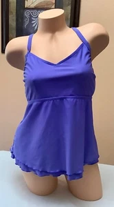 Croft & Barrow Women's Sweetheart Neck Underwire Tankini Top Purple Size 14 - Picture 1 of 8