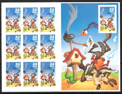 USA 2000 ROAD RUNNER & WILE COYOTE PANE OF 10 SCOTT 3391 MNH - Image 1 of 2