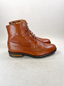 Lavorazione Artigiana Lace Up Hipster Boots Women Size US 8 EUR 39 Brown Leather - Picture 1 of 13