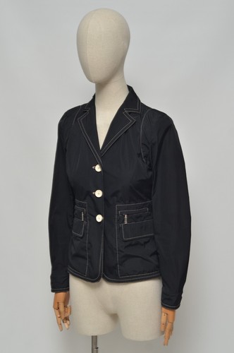 Giacca blazer Moncler vintage donna nero nylon con bottoni taglia 1