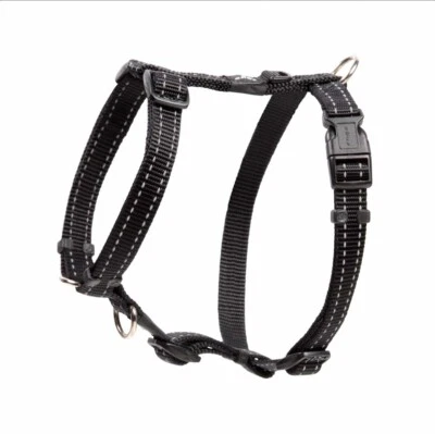 Rogz Classic Black Dog Harness Med 32-52cm Reflective Stitching Durable Design - Image 1 of 4
