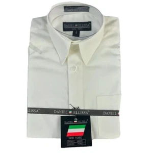 Daniel Ellissa Boys Long Sleeve Dress Shirt Ivory Convertible Cuffs Sizes 4 - 6 - Picture 1 of 3