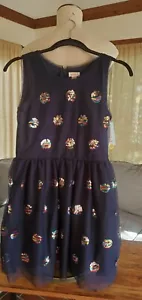 NWT - CAT & JACK - Girls fancey / sparkly dress - shiny blue - Size 14/16 - Picture 1 of 9