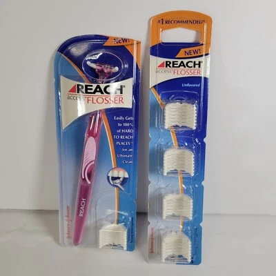LOTE Reach Access Flosser Johnson & Johnson 8 y 28 cabezales desechables sellados  Foto 1 de 4