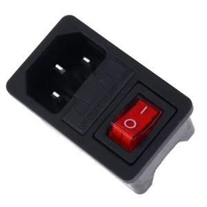 Inlet Male Power Socket With Fuse Switch 10A 250V 3 Pin IEC320 C14~erIL - Picture 1 of 9