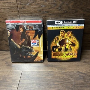 Jurassic World Dominion & Fallen Kingdom (4K & Blurays) W/Slipcover **LOT** - Picture 1 of 11