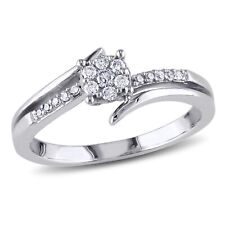 Amour 10K White Gold 1/5CT TDW Diamond Cluster Promise Ring