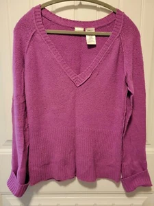 NO BOUNDARIES V-Neck Magenta/Pink Long Sleeve Sweater Juniors XL - Picture 1 of 5