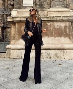 Zara Damen Anzughose schwarz Schlag Größe S - Bild 1 von 3