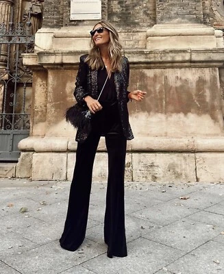 Zara Womens Black Flare  Dress Pants Size Small - Image 1 of 3