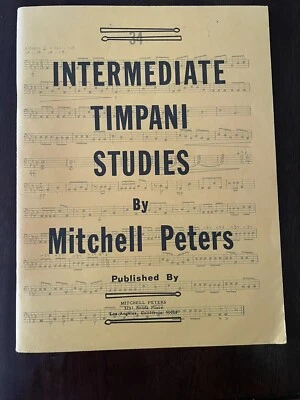 INTERMEDIATE TIMPANI STUDIES PERCUSSION MUSIC BOOK-MITCHELL PETERS - Image 1 of 4