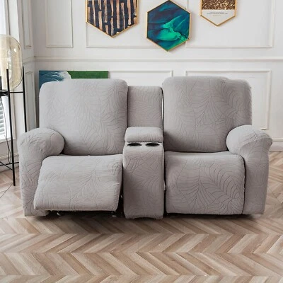 Recliner Loveseat Cover with Middle Console Sofa slipcover, Stretch Reclining - Image 1 of 4
