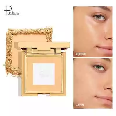 New Matte Powder Oil Control Face Pressed Powder Makeup Setting Powder With Puff - Image 1 of 4