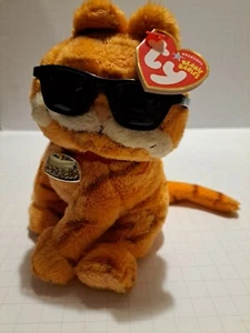 Garfield The Cat TY Beanie Baby Plush Stuffed Animal COOL CAT Sunglasses 6.5 " - Picture 1 of 10